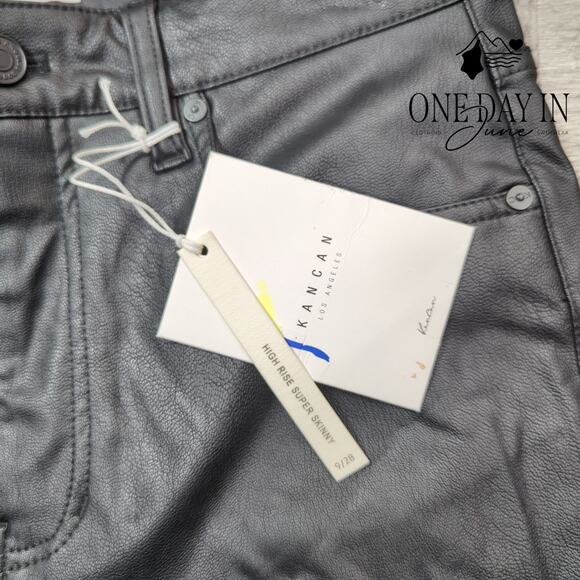 KanCan Juniors High Rise Super Skinny Faux Leather Jeans Size 9 - Picture 2 of 6